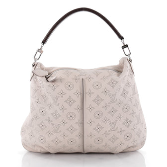 Louis Vuitton Selene Handbag Mahina Leather PM Gray
