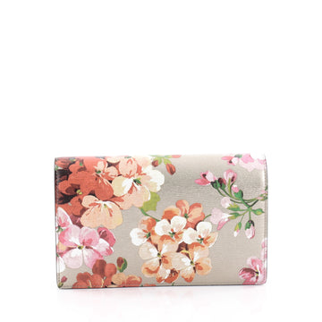 Gucci Chain Wallet Blooms Print Leather Gold 2185502