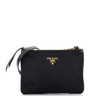 Prada Double Zip Crossbody Bag Tessuto Small