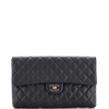 Chanel Classic Flap Clutch Quilted Caviar