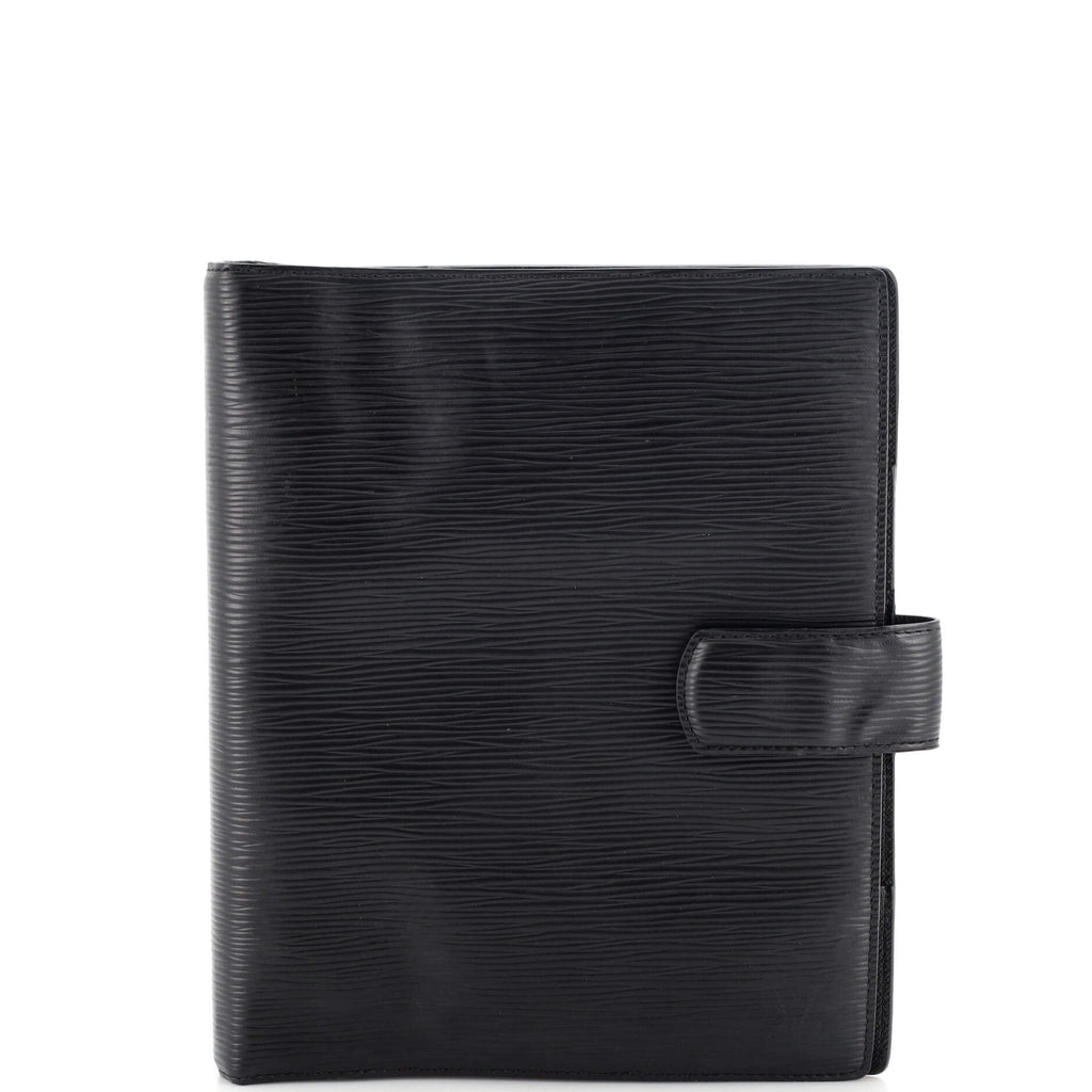 Louis Vuitton SMALL RING AGENDA COVER Black Epi Leather