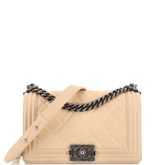 Chanel Boy Flap Bag Quilted Calfskin New Medium