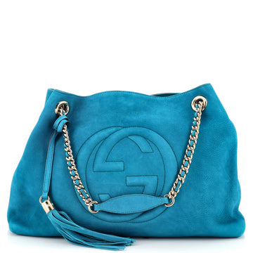 Gucci Soho Chain Strap Shoulder Bag Nubuck Medium