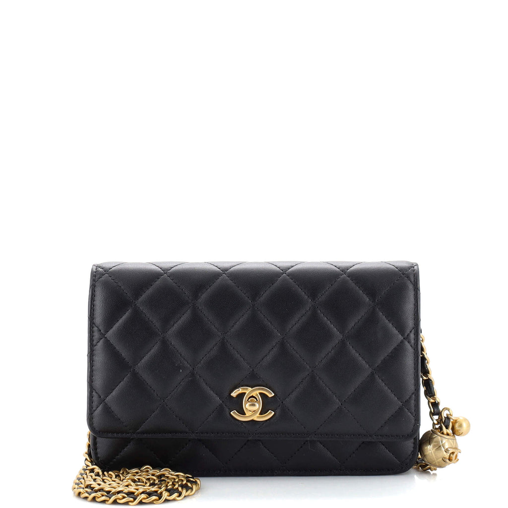 Chanel Pearl Crush Wallet on Chain Quilted Lambskin Black 2185841