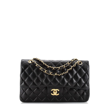 Chanel Vintage Classic Double Flap Bag Quilted Lambskin Medium