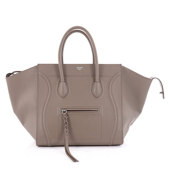 Celine Phantom Handbag Grainy Leather Medium Neutral 2186001