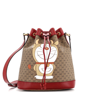 Gucci Doraemon Bucket Bag Printed Mini GG Coated Canvas Small