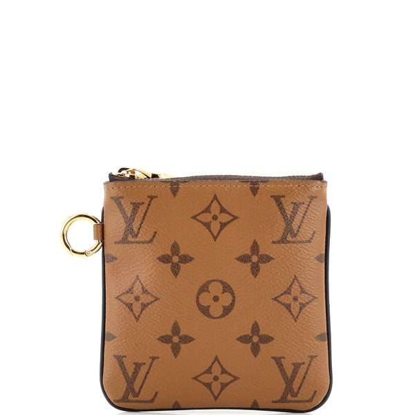 Louis Vuitton Pouch Reverse Monogram Trio Square Brown in Coated Canvas  with Gold-tone - US