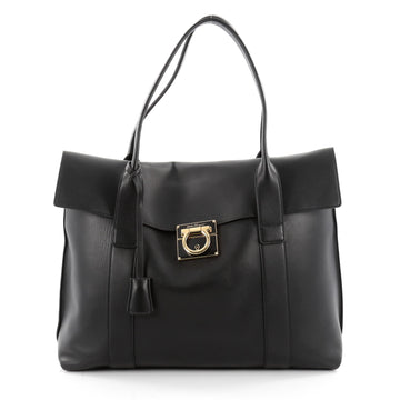  Salvatore Ferragamo Sookie Satchel Leather Large Black 2186502