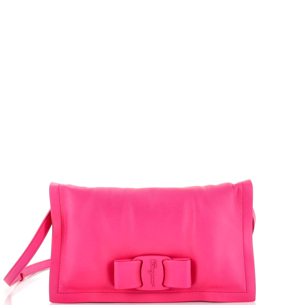 Salvatore Ferragamo Viva Bow Flap Bag Leather Mini Pink 2186911