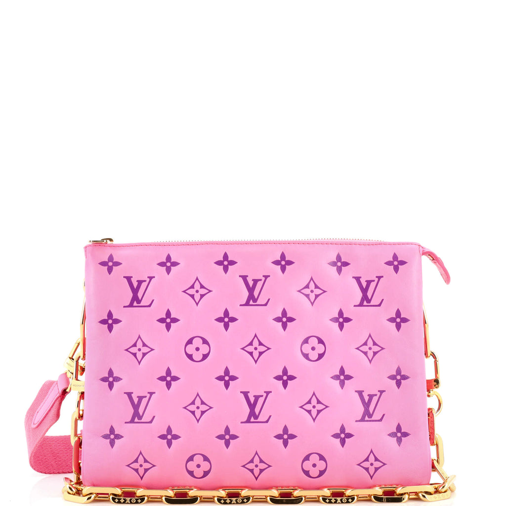 Louis Vuitton Pochette Coussin Pink Monogram Embossed Lambskin