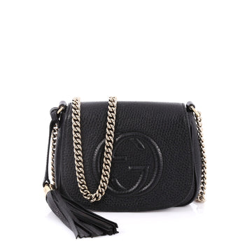 Gucci Soho Chain Strap Crossbody Bag Leather Small Black 2187401