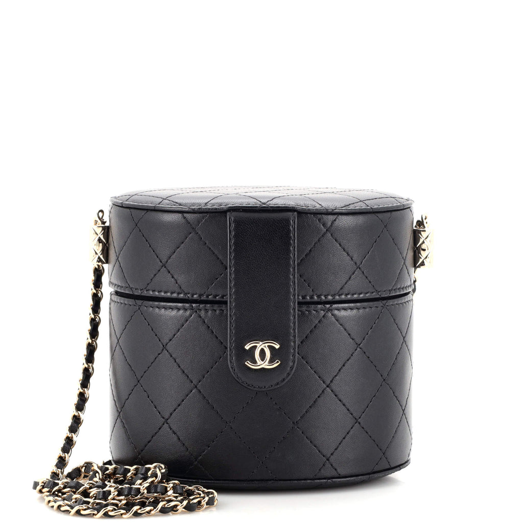 CC Allure Vanity Case with Chain Quilted Lambskin Small