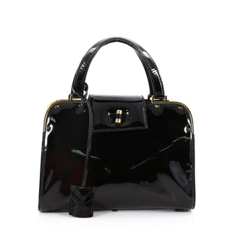 Saint Laurent Uptown Handbag Patent Small Black 2187501