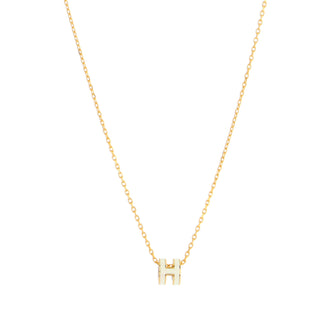 Hermes Pop H Pendant Chain Necklace Metal and Enamel Mini