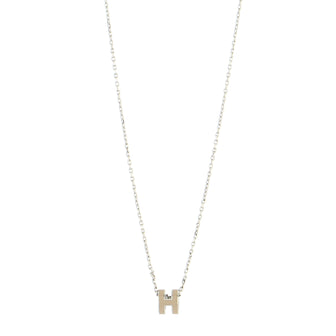 Hermes Pop H Pendant Chain Necklace Metal and Enamel Mini