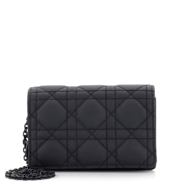 Christian Dior Ultra Matte Lady Dior Chain Pouch Cannage Quilt Calfskin Nano
