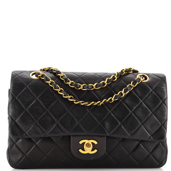 Chanel Vintage Classic Double Flap Bag Quilted Lambskin Medium