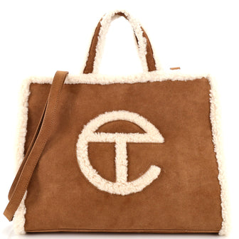 Telfar UGG Shopping Tote Suede with Shearling Medium