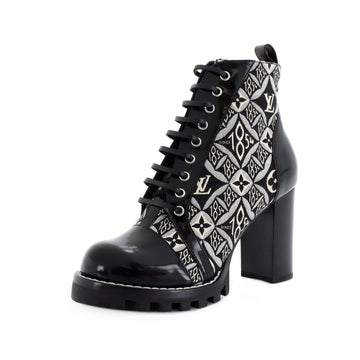 Louis Vuitton Women's Star Trail Ankle Boots Limited Edition Since 1854 Monogram Jacquard and Leather