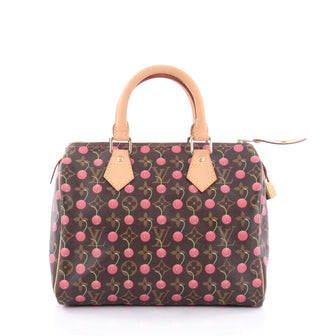 Louis Vuitton Speedy Handbag Limited Edition Cerises 25 Brown