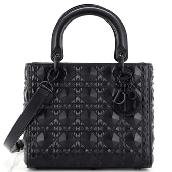 Christian Dior Lady Dior Bag Diamond Motif Cannage Calfskin Medium