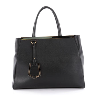 Fendi 2Jours Handbag Leather Medium Black 2189001