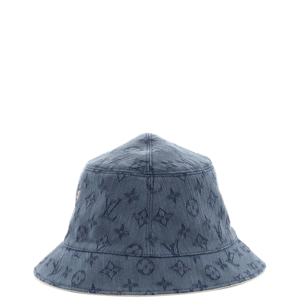Louis Vuitton Essential Reversible Bucket Hat Monogram Denim Blue 2189166