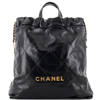 Chanel 22 Chain Backpack Quilted Calfskin Large