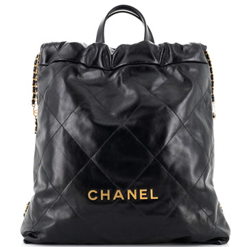 Chanel 22 Chain Backpack Quilted Calfskin Large