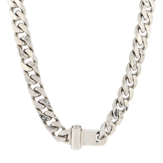 Louis Vuitton LV Chain Links Necklace Silvery Silver Metal ref