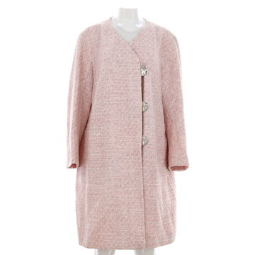 Chanel Women's Three Button Collarless Coat Tweed