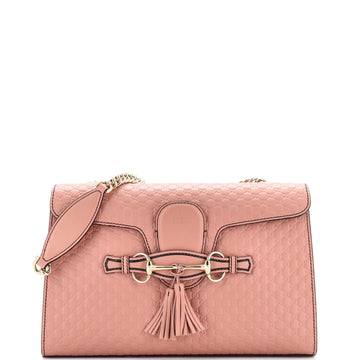 Gucci Emily Chain Flap Bag (Outlet) Microguccissima Leather Medium