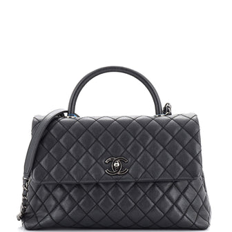 Chanel Coco Top Handle Bag Quilted Caviar Medium