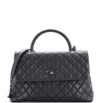 Chanel Coco Top Handle Bag Quilted Caviar Medium