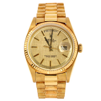 Rolex Oyster Perpetual President Day-Date Automatic Watch Yellow Gold 36