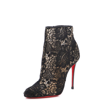Christian Louboutin Women's Miss Tennis Booties Embroidered Mesh 100