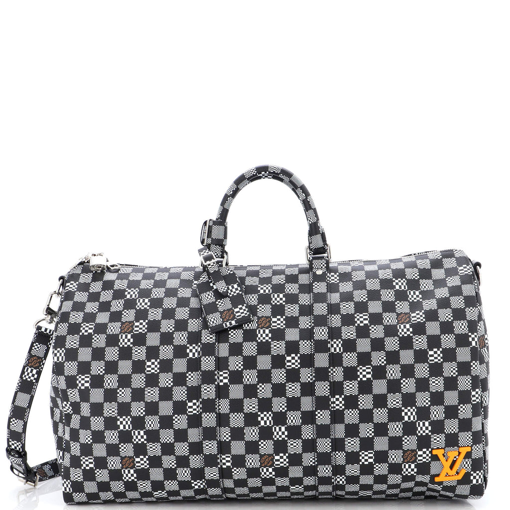 Louis Vuitton Keepall Bandouliere Bag Limited Edition Distorted Damier 50  Black 2190113