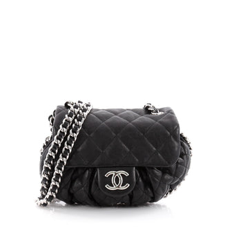 Chanel Chain Around Flap Bag Quilted Leather Small Black