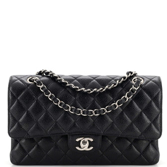 Chanel Classic Double Flap Bag Quilted Caviar Medium