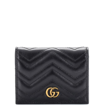 Gucci GG Marmont Card Case Wallet Matelasse Leather