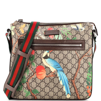 Gucci Front Zip Messenger Tian Print GG Coated Canvas Medium