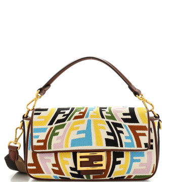 Fendi Baguette NM Bag Fish-Eye FF Embroidered Canvas Medium