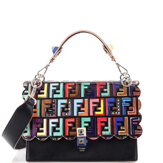Fendi Kan I Bag Zucca Embossed Patent and Leather Medium
