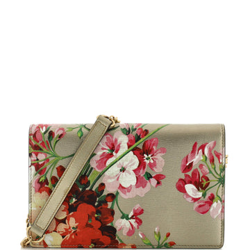 Gucci Chain Wallet Blooms Print Leather