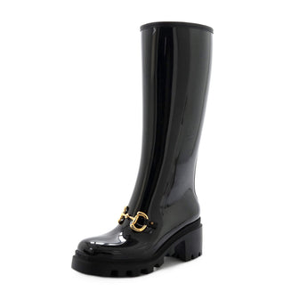 Gucci Women's Horsebit Knee High Boots Rubber