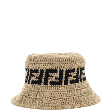 Fendi FF Panama Bucket Hat Raffia