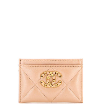 Chanel 19 Card Holder Quilted Iridescent Calfskin