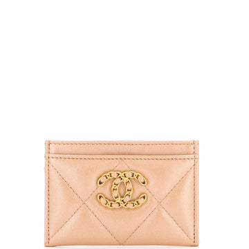 Chanel 19 Card Holder Quilted Iridescent Calfskin