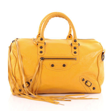 Balenciaga Boston Classic Studs Leather Yellow
